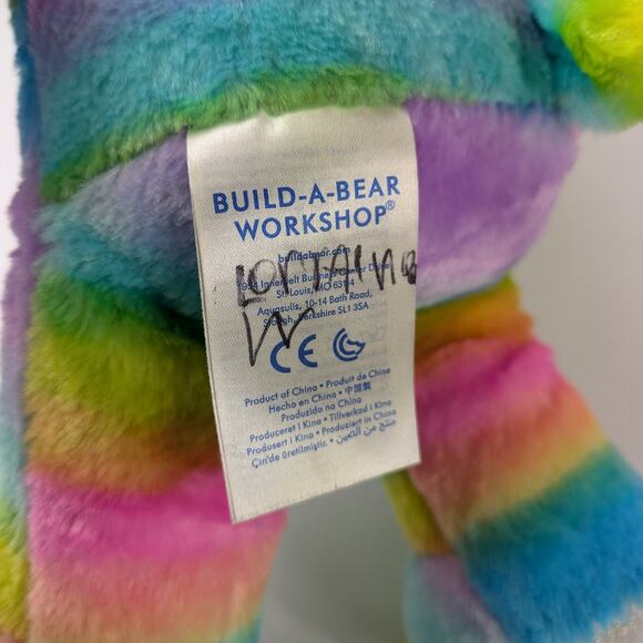 Build A Bear Rainbow Cub Teddy 16" Plush 2019 Retired Glitter Metallic Feet BAB - Picture 6 of 8